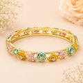 Garden Bloom Multicolor Enamel Rose Gold Bangle (MES100004)
