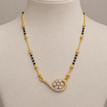 Paisley Floral Cluster Crystal Gold Mangalsutra (MES100115)