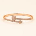 Arrow Pave Geometric Rose Gold Bangle (MES100020)