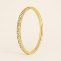 Chevron Pave Crystal Zigzag Gold Bangle (MES100024)