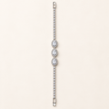 Trio Oval Solitaire Silver Tennis Bracelet (MES100043)