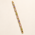 Multicolored Gemstone Lattice Gold Link Bracelet (MES100044)
